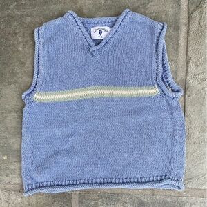 Vintage Kitestrings Boy’s Knit Vest Size 5/6 Cornflower Blue Preppy Pictures